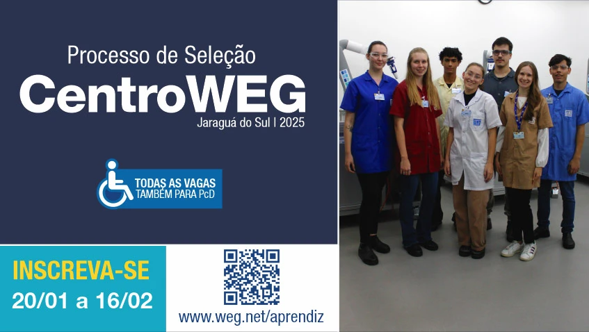 CentroWEG abre inscrições para cursos de aprendizagem industrial em 2025